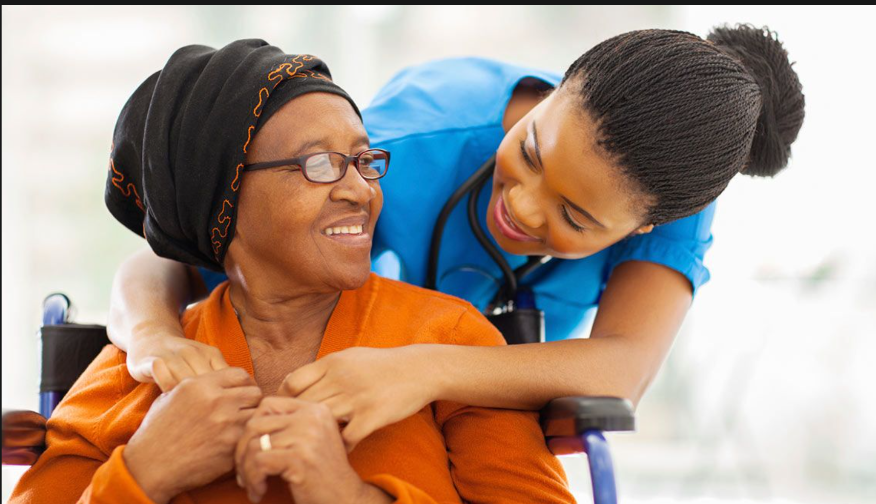 Compassionate carer providing dementia support